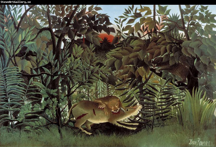Henri Rousseau The Hungry Lion Throws Itself on the Antelope